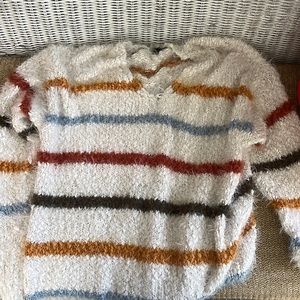 Fuzzy vneck sweater NWT